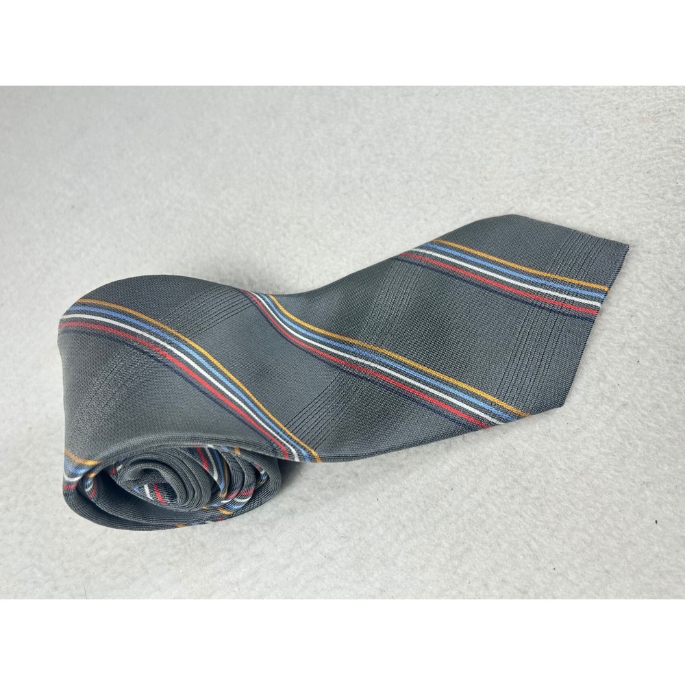 George Martin Collection Striped Necktie Mens OS Grey Professional